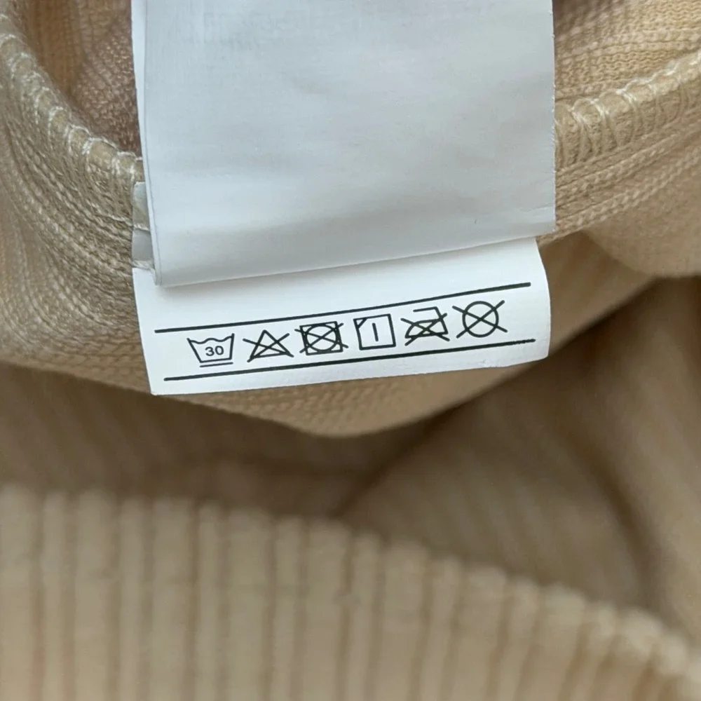NEW Cupshe Corduroy Mini Skirt Cream Beige Ribbed Faux Wrap Women L Beach Casual